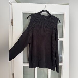 DIVIDED H&M Black Cold Shoulder Sweater L